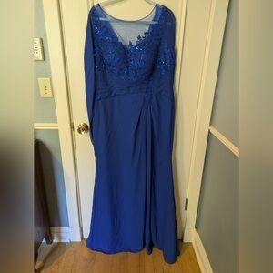 Floor length Sapphire Blue Gala/Black Tie Gown